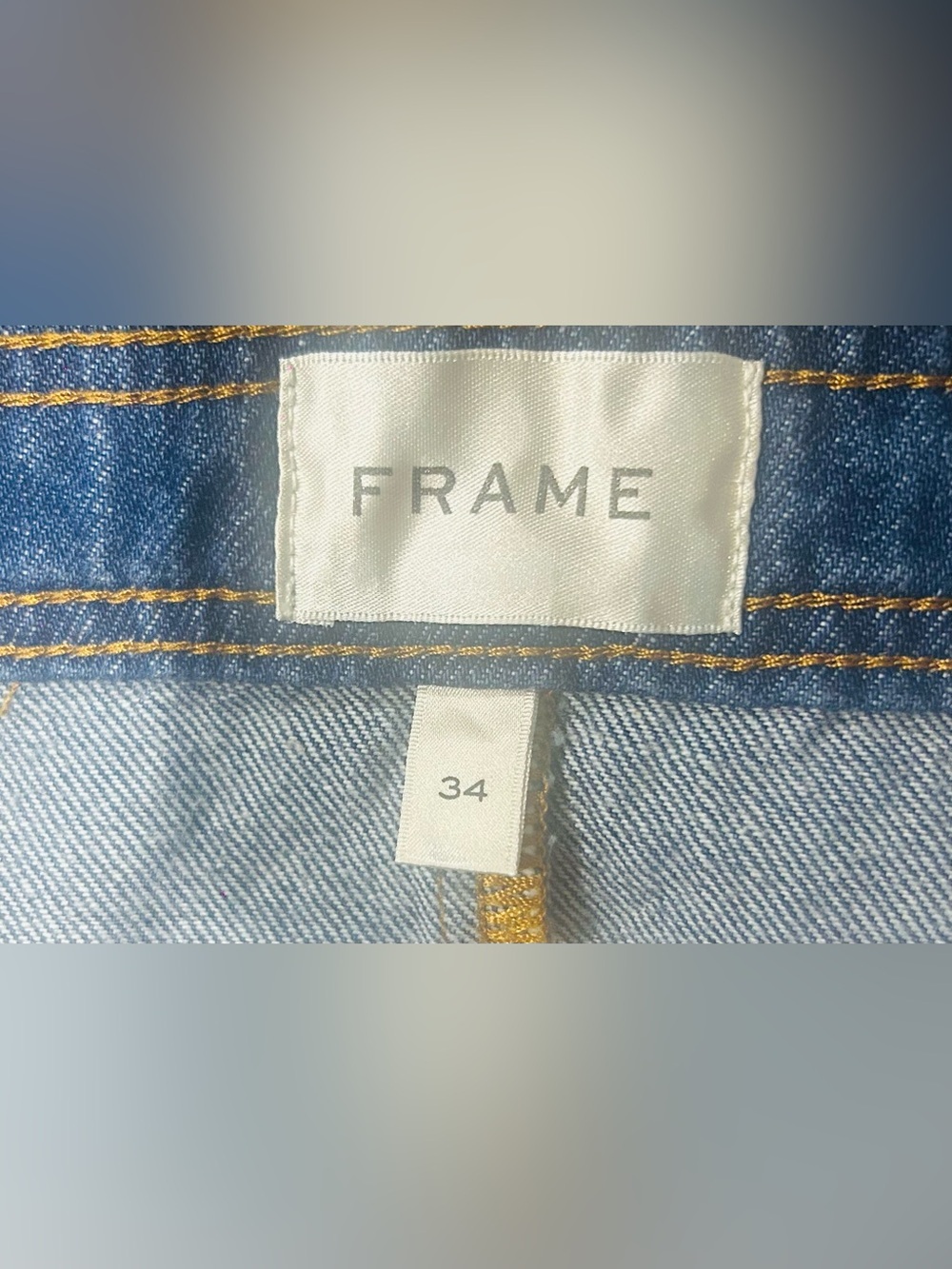 Frame SZ 34 Denim Blue Sailor Snap Denim Mini Skirt/Waist 40” - Picture 9 of 9
